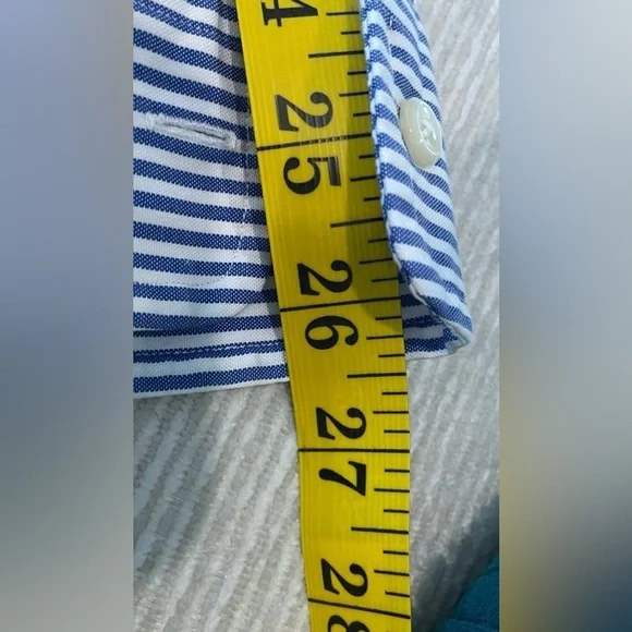 Ralph Lauren Mens
•Dress Shirt
•Button Up
•Blue Striped Cotton Yarmouth 17-36 - Picture 5 of 8